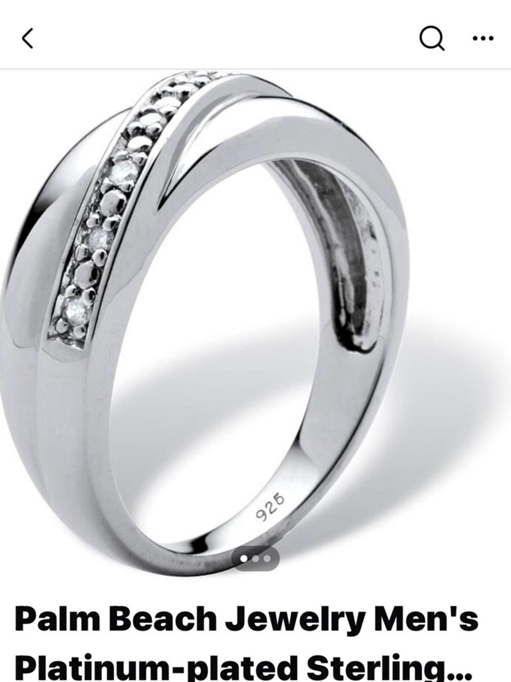 PalmBeach Jewelry Silver-Tone Crossover Ring with Pavé Accent